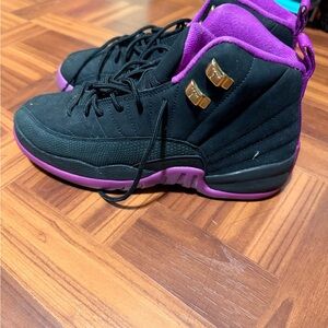 Jordan Black and purple High-Tops with Gold Accents WITHOUT BOX